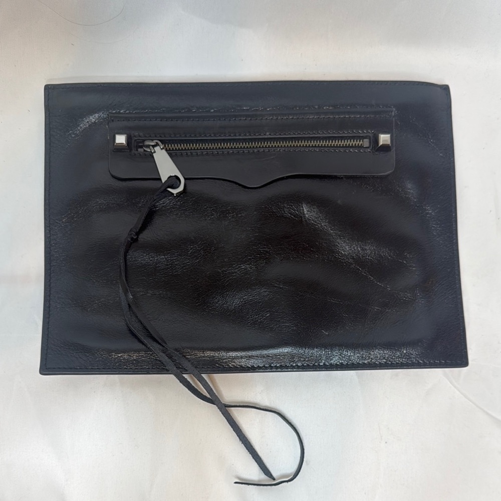 Rebecca Minkoff black leather clutch
